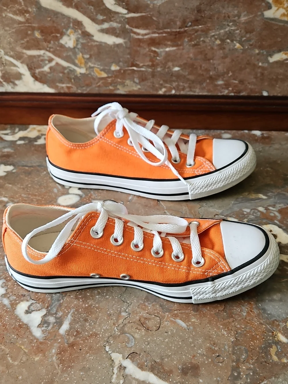 Converse Orange Low Top Sneakers Unisex W7 M5